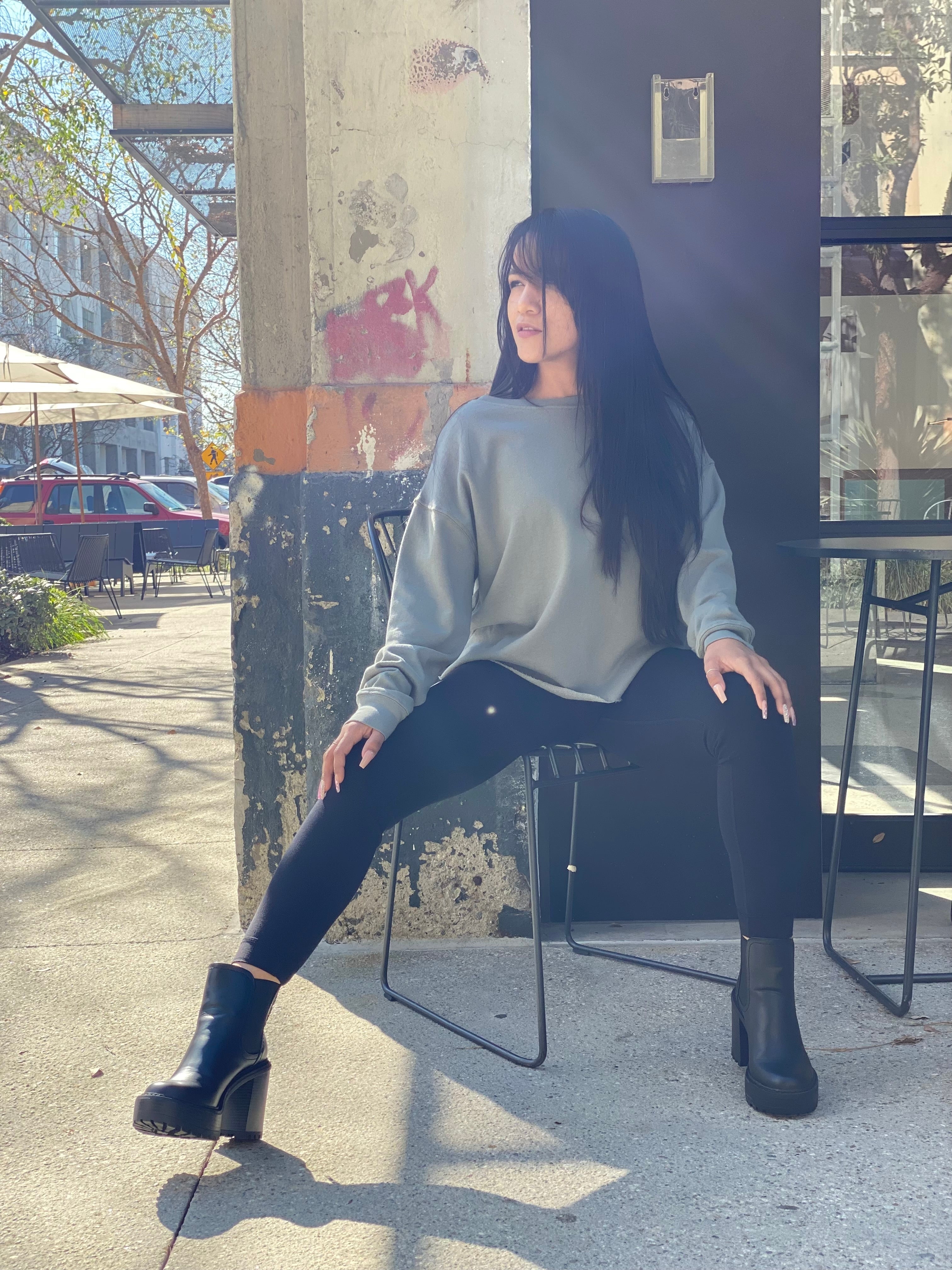 Recycled French Terry Long Sleeve Top