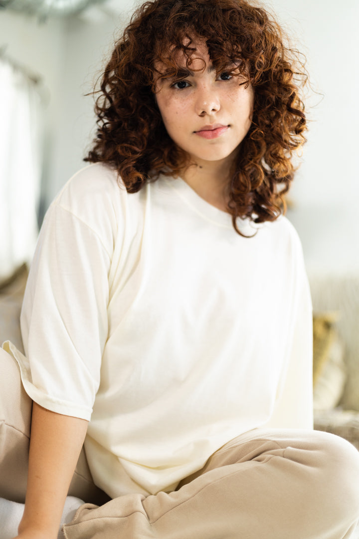 RECYCLED OVERSIZED TEE IN NATURAL