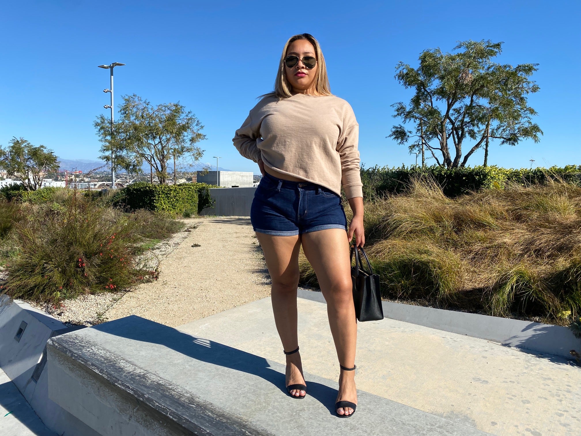 RECYCLED FRENCH TERRY TOP IN TAUPE
