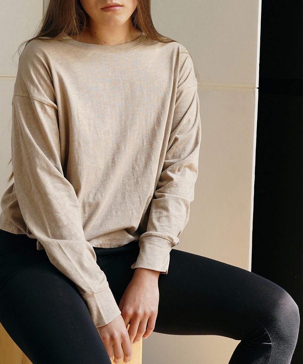 COTTON SLUB OVERSIZED LONG SLEEVE