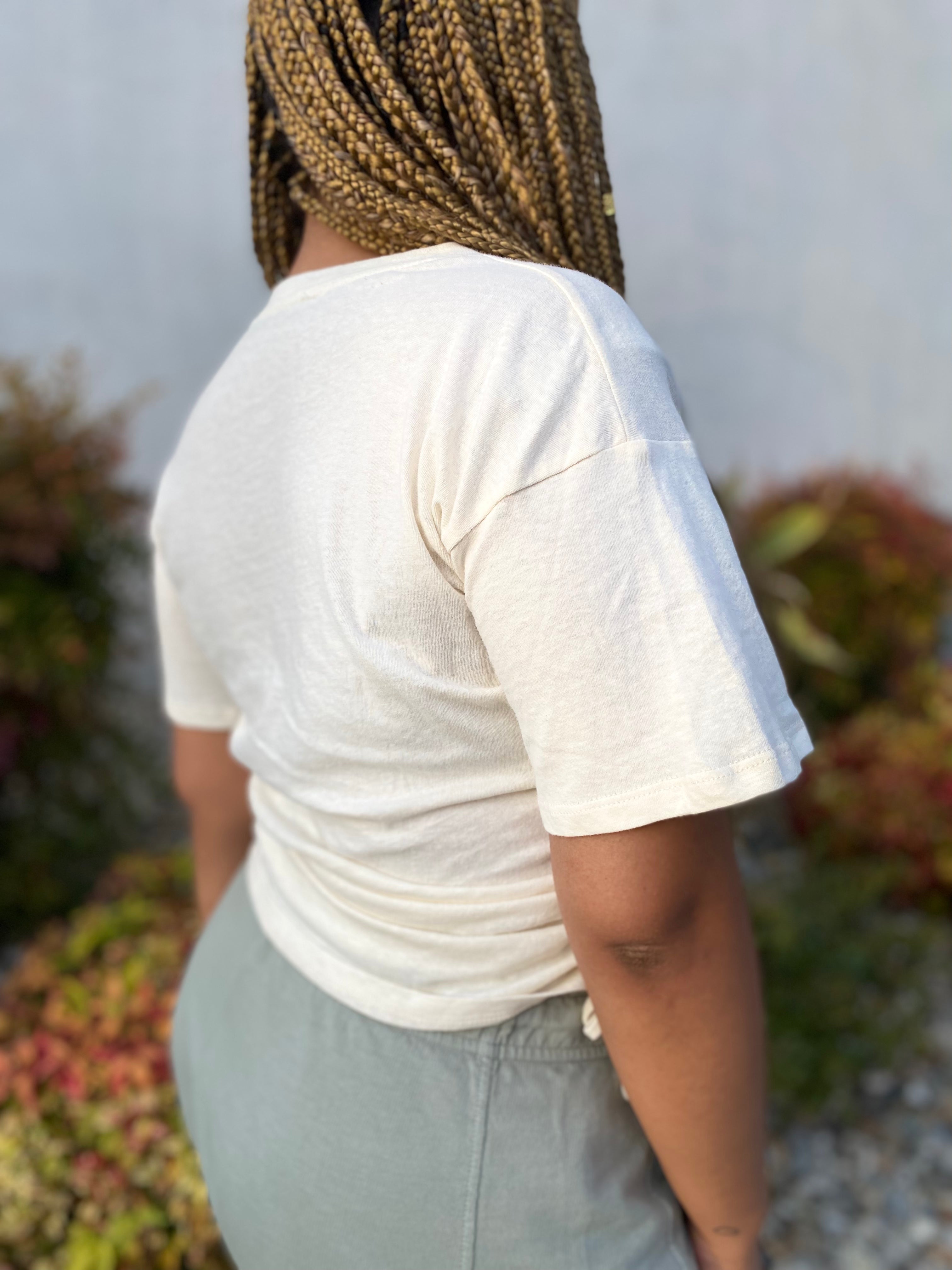 RECYCLED RUCHED SIDE CROP TOP