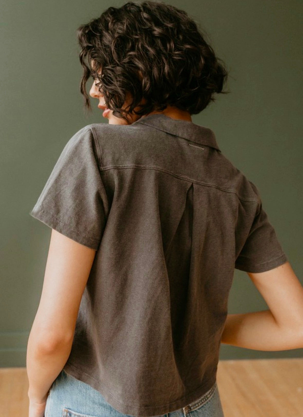 Button Down Crop Top