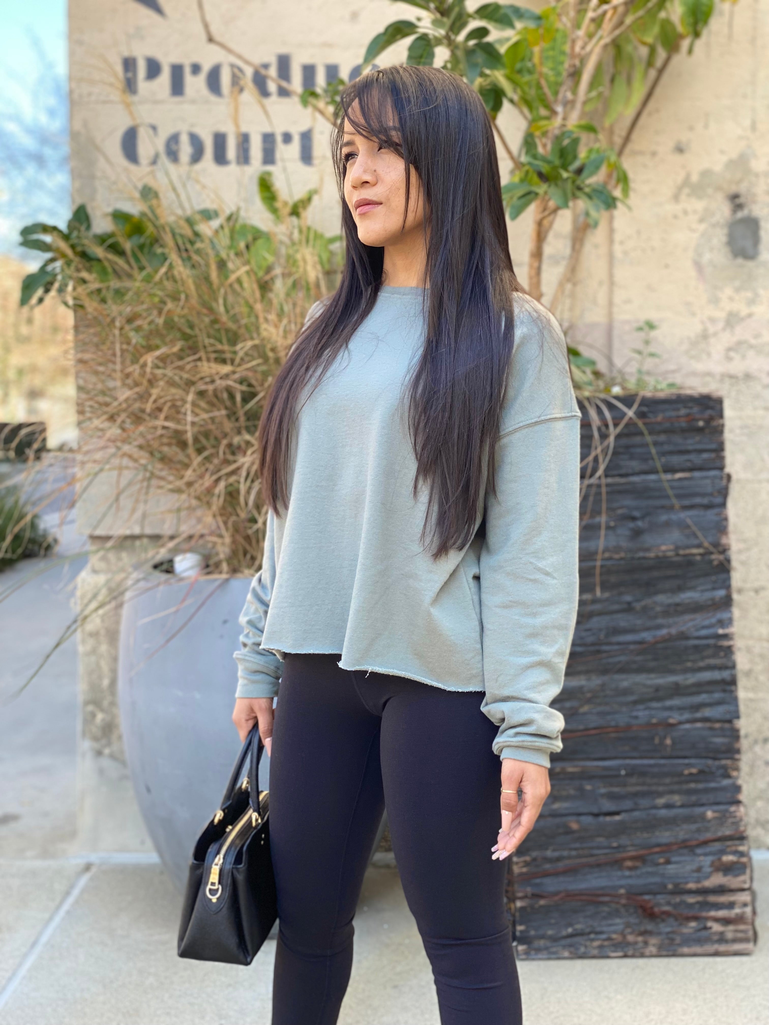 Recycled French Terry Long Sleeve Top